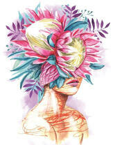 Без бренда «Портрет девушка с оригинальными цветами на голове» в Барнауле 