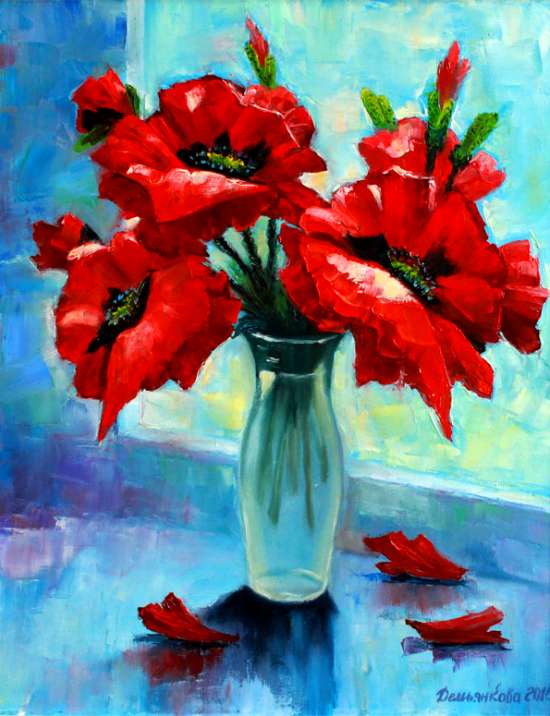 Картина по номерам 40x50 GX32983 Букет красных маков за 519 руб.  в интернет-магазине  Картина по номерам 40x50 Букет красных маков