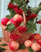 Без бренда «Плетёная корзина с калиной и яблоками» в Барнауле в интернет-магазине  Без бренда «Плетёная корзина с калиной и яблоками» в Барнауле