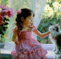 Без бренда «Девочка с кошкой на подоконнике» в Барнауле  в интернет-магазине  Без бренда «Девочка с кошкой на подоконнике» в Барнауле