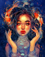 Без бренда «Девушка и карпы кои» в Барнауле  в интернет-магазине  Без бренда «Девушка и карпы кои» в Барнауле