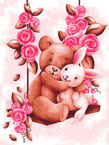 Мишка и зайка в розах
