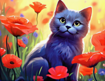 Без бренда «Серый котик и маки» в Барнауле в интернет-магазине  Без бренда «Серый котик и маки» в Барнауле