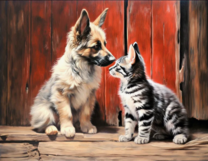 Без бренда «Знакомство котенка и щенка» в Барнауле в интернет-магазине  Без бренда «Знакомство котенка и щенка» в Барнауле