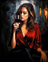 Без бренда «Девушка в красном платье с бокалом вина» в Барнауле 