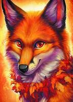 Без бренда «Хитрая лиса с осенним венком» в Барнауле  в интернет-магазине  Без бренда «Хитрая лиса с осенним венком» в Барнауле