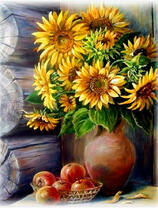 Без бренда «Кувшин с подсолнухами и корзинка с яблоками» в Барнауле 